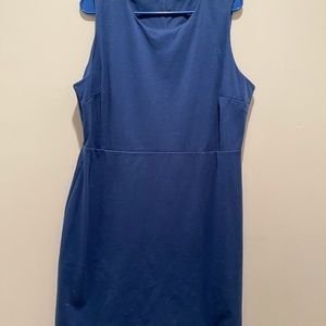 Sleeveless Knit Blue Dress Lined